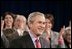 President George W. Bush receives a warm welcome from participants attending a Conversation on Social Security at North Dakota State University in Fargo, N.D., Thursday, Feb. 3, 2005.