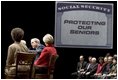 President George W. Bush participates in a conversation on strengthening Social Security at the Cannon Center for the Performing Arts in Memphis, Tenn., Friday, March 11, 2005.