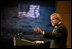 President George W. Bush delivers remarks on U.S. Space Policy at NASA headquarters in Washington, D.C., Wednesday, Jan. 14, 2004. The President committed the United States to a long-term human and robotic program to explore the solar system, starting with a return to the Moon that will ultimately enable future exploration of Mars and other destinations.