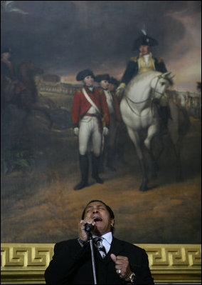 Walter Sigler sings the 23rd Psalm during ceremonies Thursday, March 29, 2007, at the U.S. Capitol honoring the Tuskegee Airmen with the Congressional Gold Medal, the highest civilian award bestowed by the United States Congress. White House photo by Eric Draper