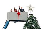  After placing a star on the National Christmas Tree, Lynne Cheney, wife of Vice President Dick Cheney, participates in the annual Pageant of Peace tree-topping tradition with Peter Nostrand, chairman of the Christmas Pageant of Peace program, right, and her three grandchildren (from left): Elizabeth Perry, 7, Grace Perry, 4, Kate Perry, 10, on the Ellipse near the White House Tuesday, Nov. 23, 2004. The 81st lighting of the famous tree takes place Dec. 2, 2004.