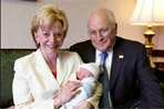  Vice President Dick Cheney and his wife, Lynne Cheney, welcomed their sixth grandchild, Samuel David Cheney, Wednesday, May 23, 2007. He weighed 8 lbs., 6 oz and was born at 9:46 a.m. at Sibley Hospital in Washington, D.C. His parents are the Cheneys’ daughter Mary, and her partner, Heather Poe. White House photo by David Bohrer