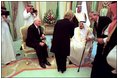 Vice President Dick Cheney and Lynne Cheney greet King Fahd of Saudi Arabia in Jeddah, Saudi Arabia, March 16. 