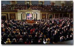 President George W. Bush speaks to a Joint Session of Congress