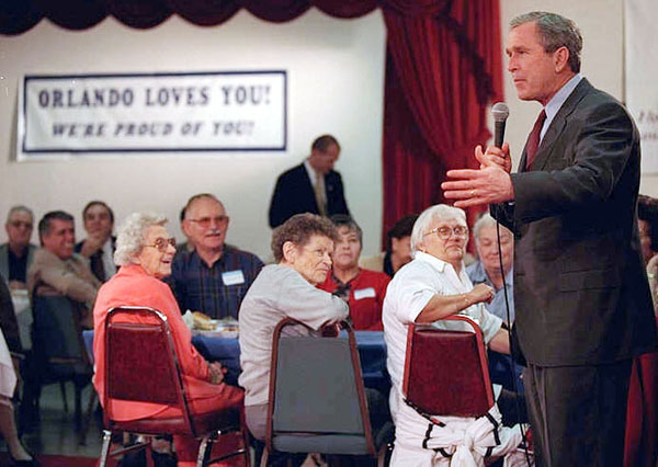 President Bush meets with citizens in Orlando, Florida.