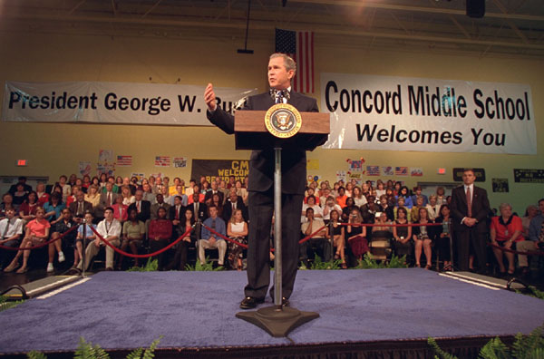 President visited with students at Concord, Middle School in North Carolina.