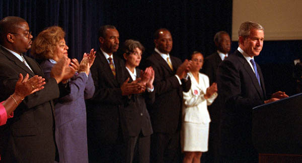 President Bush speaks to the U.S. Chamber of Commerce.