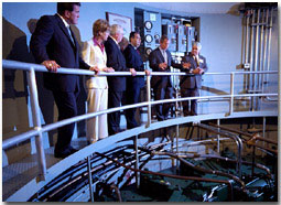 President Bush tours the Safe Harbor Water Power plant Friday, May 18. WHITE HOUSE PHOTO BY ERIC DRAPER