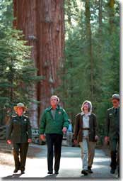 President Bush tours the Giant Forest Museum in Sequoia National Park Wednesday, May 30. WHITE HOUSE PHOTO BY PAUL MORSE