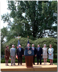 President Bush makes a statement about global climate change on Monday, June 11 at the White House.