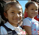 Photo of children at the State Arrival Ceremony.