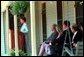 Mrs. Bush speaks during the dedication ceremony of the Katherine Anne Porter Literacy Center in Tyler, Texas, June 13, 2002. White House photo by Tina Hager