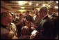 President George W. Bush meets with the delegates and their families during his visit to the United Brotherhood of Carpenters and Joiners of America 2002 Legislative Conference in Washington, D.C., Wednesday, June 19. 