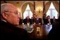 President George W. Bush along with Vice President Dick Cheney meet with Senate Leaders and select ranking committee chairmen in the Cabinet Room at The White House during a morning meeting (today) Wednesday, Sept. 4. 