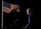 President George W. Bush addresses the nation from Ellis Island in New York City on the one year anniversary of the terror attacks on September 11. White House photo by Paul Morse.