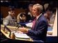 President George W. Bush addresses the United Nations General Assembly in New York City on the issues concerning Iraq Thursday, September 12. White House photo by Paul Morse.