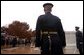 The President takes part in a wreath laying ceremony to commemorate Veterans Day at Arlington National Cemetery on Monday November 11, 2002 White House photo by Paul Morse