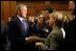 President George W. Bush greets participants of the Prague Atlantic Student Summit in Prague, Czech Republic, Wednesday, Nov. 20. White House photo by Paul Morse.