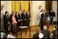 President George W. Bush speaks during the signing of the Terrorism Risk Insurance Act in the East Room, Tuesday, Nov. 26. "The Terrorism Risk Insurance Act will provide coverage for catastrophic losses from potential terrorist attacks. Should terrorists strike America again, we have a system in place to address financial losses and get our economy back on its feet as quickly as possible," said the President. White House photo by Paul Morse