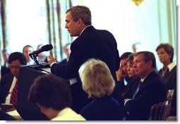 President George W. Bush meets with the National Governors Association in the State Dining Room Monday, Feb. 24, 2003.   White House photo by Tina Hager