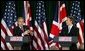 President George W. Bush and British Prime Minister Tony Blair hold a joint press conference at Hillsborough Castle near Belfast, Northern Ireland, Tuesday, April 8, 2003. White House photo by Paul Morse