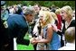 President George W. Bush greets attendees during the Annual Peace Officers Memorial Service at the U.S. Capitol in Washington, D.C., Thursday, May 15, 2003. White House photo by Paul Morse.