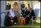 President George W. Bush meets with Prince Abdullah Bin Abd Al Aziz of Saudi Arabia (center, left) and King Abdullah Bin Al Hussein of Jordan (center, right) at the Four Seasons Resort in Sharm El Sheikl, Egypt, June 3, 2003. White House photo by Eric Draper.