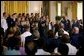 Marking the 30th anniversary of the All-Volunteer Force that constitutes America's military, President George W. Bush watches as Chairman of the Joint Chiefs of Staff General Richard Myers conducts a reenlistment service in the East Room Tuesday, July 1, 2003. White House photo by Eric Draper