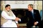 President George W. Bush meets with Prime Minister Mir Zafarullah Khan Jamali of Pakistan in the Oval Office Wednesday, Oct. 1, 2003. White House photo by Eric Draper.