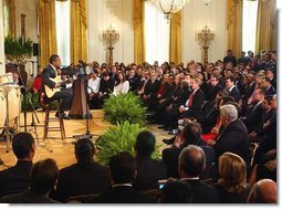 Brazilian Musician Alexandre Pires performs during the Celebration of Hispanic Heritage Month in the East Room, Thursday, Oct 2, 2003.  White House photo by Tina Hager