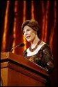 Laura Bush delivers remarks at the 2003 National Book Festival Gala Performance and Dinner at the Library of Congress Oct. 3, 2003, in Washington, D.C. White House photo by Susan Sterner