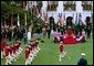 State Arrival Ceremonies for the Republic of Kenya included a military review on the South Lawn of the White House. White House photo by Tina Hager