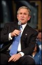 President George W. Bush discusses jobs and the economy with employers and employees at BMW Manufacturing Corporation in Greer, S.C., Monday, Nov. 10, 2003. White House photo by Tina Hager