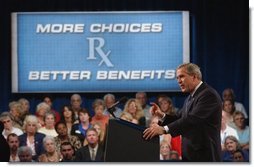 President George W. Bush delivers remarks on Medicare reform at the Engelwood Neighborhood Center in Orlando, Fla., Thursday, Nov. 13, 2003.  White House photo by Tina Hager