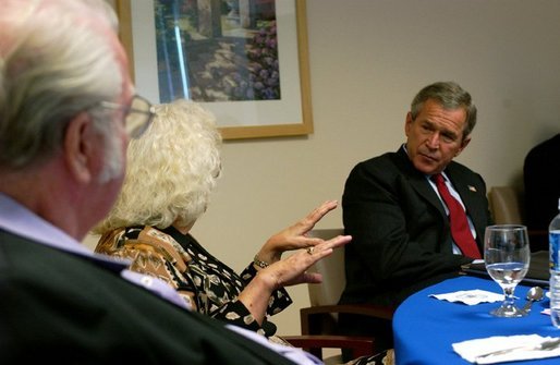 President George W. Bush meets with senior citizens to discuss medical liability reform in Las Vegas, Nev., Wednesday, Nov. 25, 2003. White House photo by Tina Hager