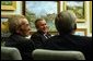 President George W. Bush participates in a conversation with seniors at Los Olivos Senior Center Association in Phoenix, Arizona. Tuesday, Nov. 25, 2003. White House photo by Tina Hager