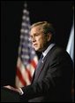 President George W. Bush delivers remarks on Weapons of Mass Destruction Proliferation at the National Defense University at Ft. McNair, Wednesday, Feb. 11, 2004. White House photo by Eric Draper.