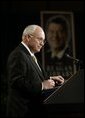 Vice President Dick Cheney delivers remarks during a visit to the Ronald Reagan Presidential Library and Museum in Simi Valley, Calif., Wednesday, March 17, 2004. The Vice President discussed President Reagan's legacy and America's War on Terror. White House photo by David Bohrer.