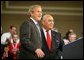 President George W. Bush is introduced by Jesus Carreon before giving remarks to the American Associations of Community Colleges annual convention in Minneapolis, Minn., Monday, April 26, 2004. "Jess told me coming in here that -- I asked him where he was raised. He said, Southern California," commented the President before his remarks. "He said he didn't speak English when he came to America at age five. His dad had big dreams for him. And here he is, years later, introducing the President of the United States in perfect English." White House photo by Paul Morse.