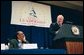 Maryland's Lieutenant Governor Michael Steele listens during Vice President Dick Cheney's address at the Second Annual African American Leadership Summit in Washington, D.C., Wednesday, April 28, 2004. White House photo by David Bohrer.