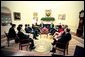 President George W. Bush meets with Prime Minister Goh Chok Tong of Singapore to the Oval Office Wednesday, May 5, 2004. White House photo by Eric Draper