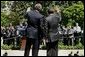 President George W. Bush and His Majesty King Abdullah Bin Al Hussein of Jordan hold a joint press conference in the Rose Garden Thursday, May 6, 2004. White House photo by Paul Morse