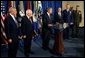 President George W. Bush addresses the press after meeting with his national security team at the Pentagon in Arlington, Va., Monday, May 10, 2004. "We discussed the needs of our military personnel, the status of current operations in Iraq, and the progress of that nation towards security and sovereignty," said the President. White House photo by Paul Morse