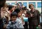 Laura Bush visits the William Walker Elementary School in Beaverton, Ore., Wednesday, May 19, 2004. White House photo by Tina Hager