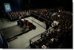 President George W. Bush delivers remarks on Iraq and the War on Terror at the U.S. Army War College in Carlisle, Pennsylvania, Monday, May 24, 2004.  White House photo by Eric Draper