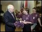 Vice President Dick Cheney meets with the Wyoming Race for the Cure Team in the Roosevelt Room Thursday, June 3, 2004. White House photo by David Bohrer.