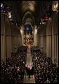 Former President Ronald Reagan's casket is carried out of the National Cathedral after the National Funeral Service in Washington, D.C., Friday, June 11, 2004. White House photo by Tina Hager.