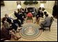 President George W. Bush meets with Prime Minister Peter Medgyessy of Hungary in the Oval Office, Tuesday, June 22, 2004. White House photo by Eric Draper