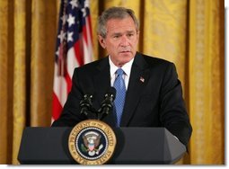 President George W. Bush speaks during a reception commemorating the 40th Anniversary of the Civil Rights Act at the White House on July 1, 2004.  White House photo by Paul Morse