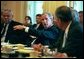 President George W. Bush leads his Cabinet meeting in the Cabinet Room Monday, August 2, 2004. White House photo by Eric Draper.